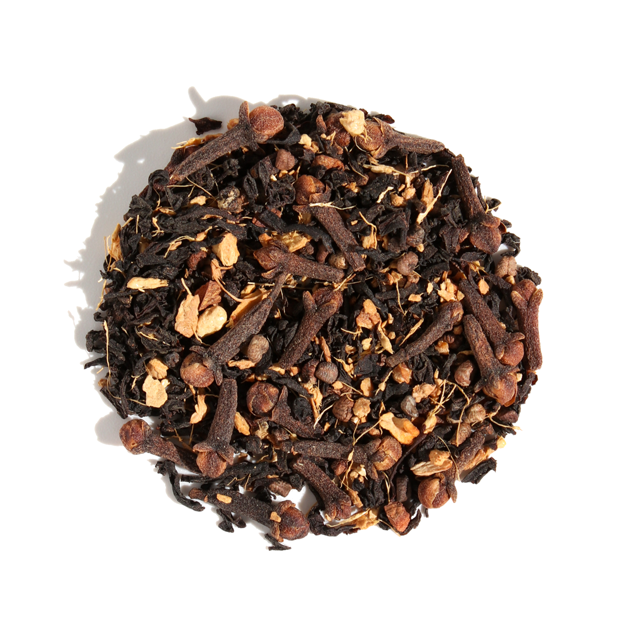 Full Moon Chai by Plum Deluxe Tea featuring vanilla, butternut, and masala flavors in a warm, spiced chai blend.