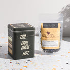 Plum Deluxe Tea Picard Black Tea Blend with Pecan and Earl Grey flavors in a tea package.