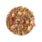 Pineapple Pop herbal tea by Plum Deluxe Tea in a clear glass cup, showing vibrant yellow pineapple-infused herbal tea.
