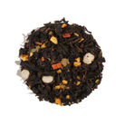 Black tea with salted caramel flavor from Plum Deluxe Tea, featuring loose leaves in a clear glass jar.