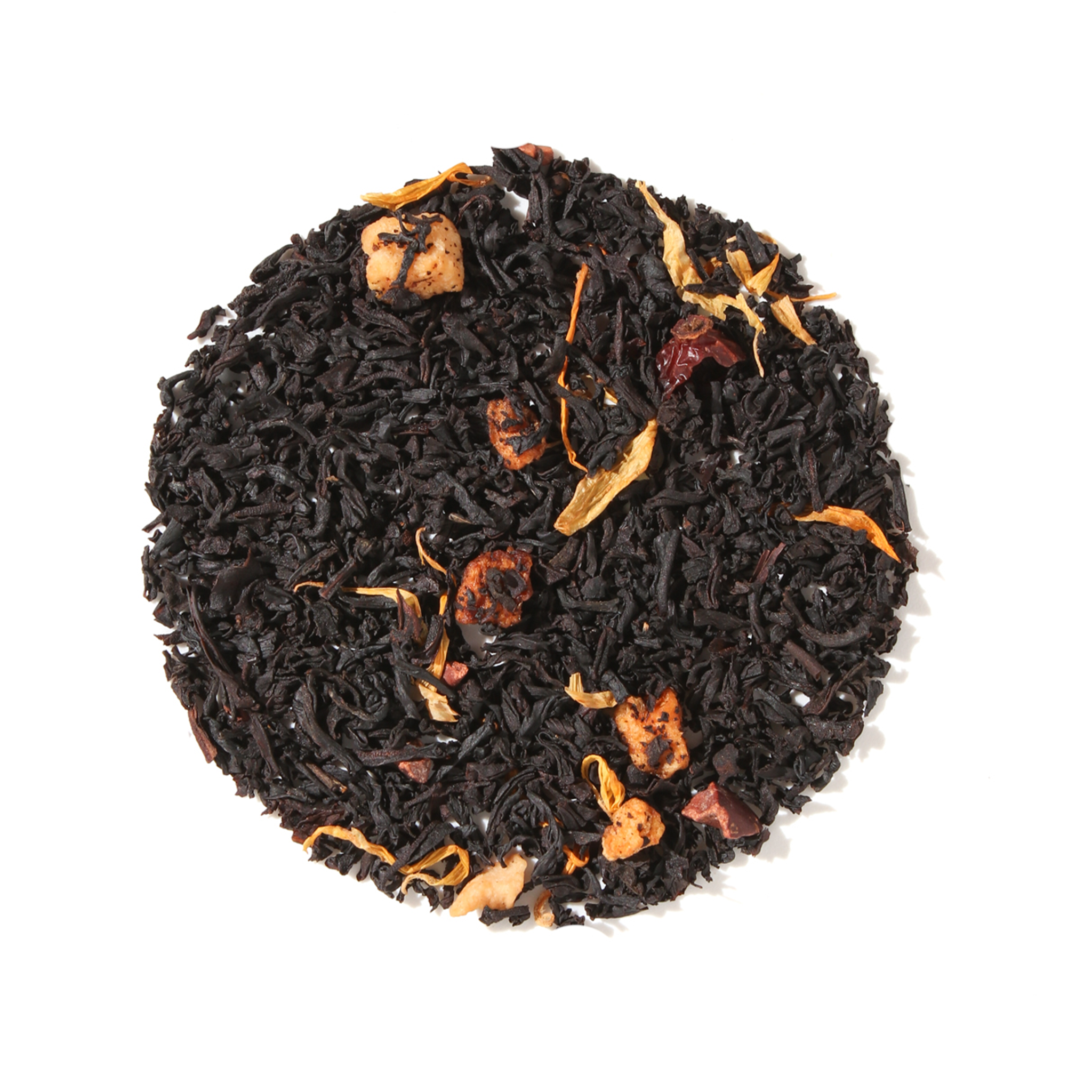 Sweet Spot Black Tea with Butterscotch flavor by Plum Deluxe Tea, showcasing a steaming cup with dark tea and butterscotch notes.