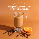 Vanilla Harmony Chai Oat Milk Latte Mix by Plum Deluxe Tea in a 10 oz package, showing the product packaging and label.
