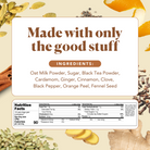 Vanilla Harmony Chai Oat Milk Latte Mix by Plum Deluxe Tea in a 10 oz container, featuring a creamy chai and vanilla flavor.