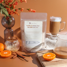 Vanilla Harmony Chai oat milk latte mix by Plum Deluxe Tea in a 10 oz package, featuring a creamy chai flavor with vanilla notes.