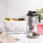 Maison Brew Cold Brew Iced Tea Mason Jar by Plum Deluxe Tea, clear glass jar with a metal lid for brewing and serving iced tea.