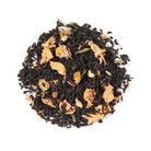 Cup of Plum Deluxe Reading Nook Tea Blend with rose, lavender, and chamomile, perfect for relaxing tea time.