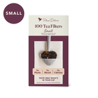 Small loose leaf tea filter bags by Plum Deluxe Tea, designed for 1-2 teaspoons of loose leaf tea, ideal for brewing.