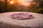 4mm faceted natural phosphosiderite crystal stone energy bracelet from Practical Magic Store, showcasing small purple gemstone beads.