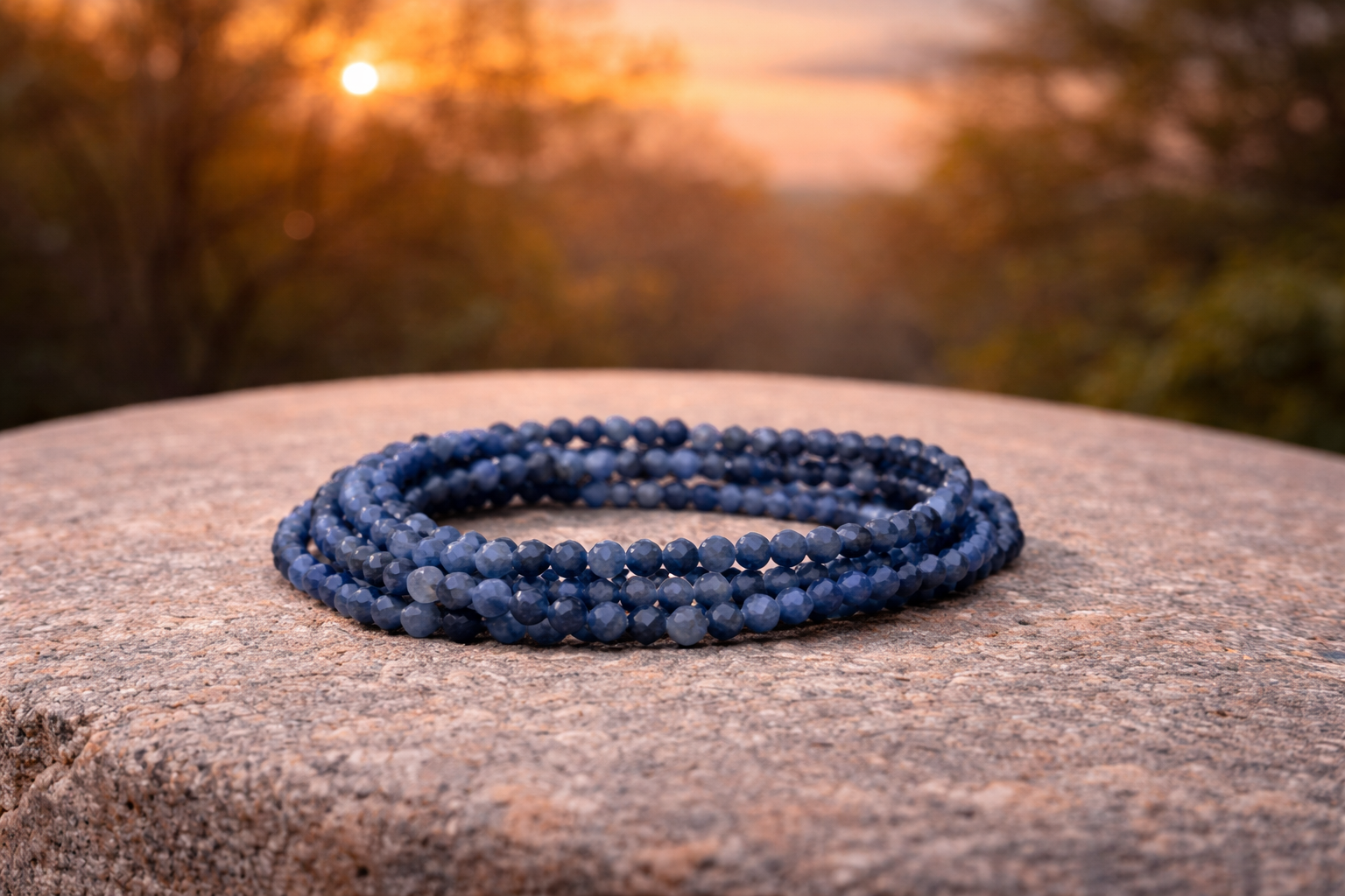 4mm faceted natural sodalite crystal stone energy bracelet showcasing blue and white stones with silver-tone clasp.