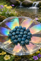 Blue Apatite gemstone natural crystal stars, vibrant blue mineral with star-shaped facets, from Practical Magic Store.