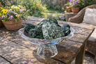 Natural Kambaba Jasper crystal energy hearts, polished stone healing talismans with green and black swirling patterns.
