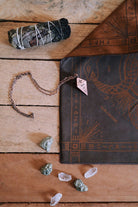 Green Glyphs Casting Cloth altar cloth by Prisma Visions with intricate green glyph designs for spiritual or ritual use.