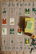 Altar cloth featuring The Houses of Lenormand design by Prisma Visions, with intricate mystical symbols and vibrant colors.
