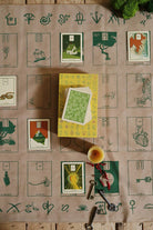 Altar cloth featuring The Houses of Lenormand design by Prisma Visions, with intricate patterns and symbolic imagery.