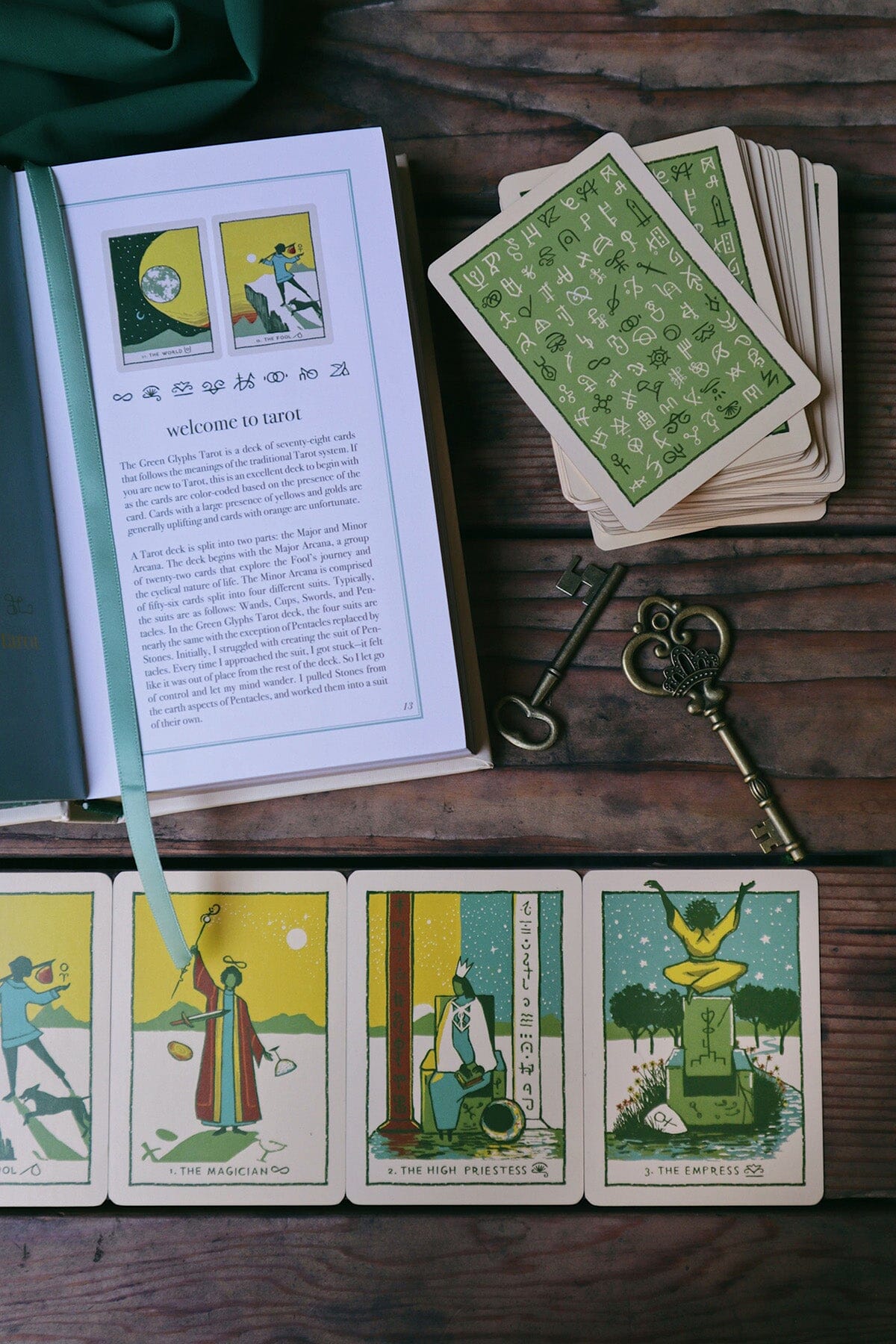 Prisma Visions Green Glyphs Box Set bundle with various green glyph illustrations on a white background.