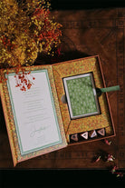 Prisma Visions Green Glyphs Runes deck featuring mystical rune symbols on card backs for divination and storytelling.