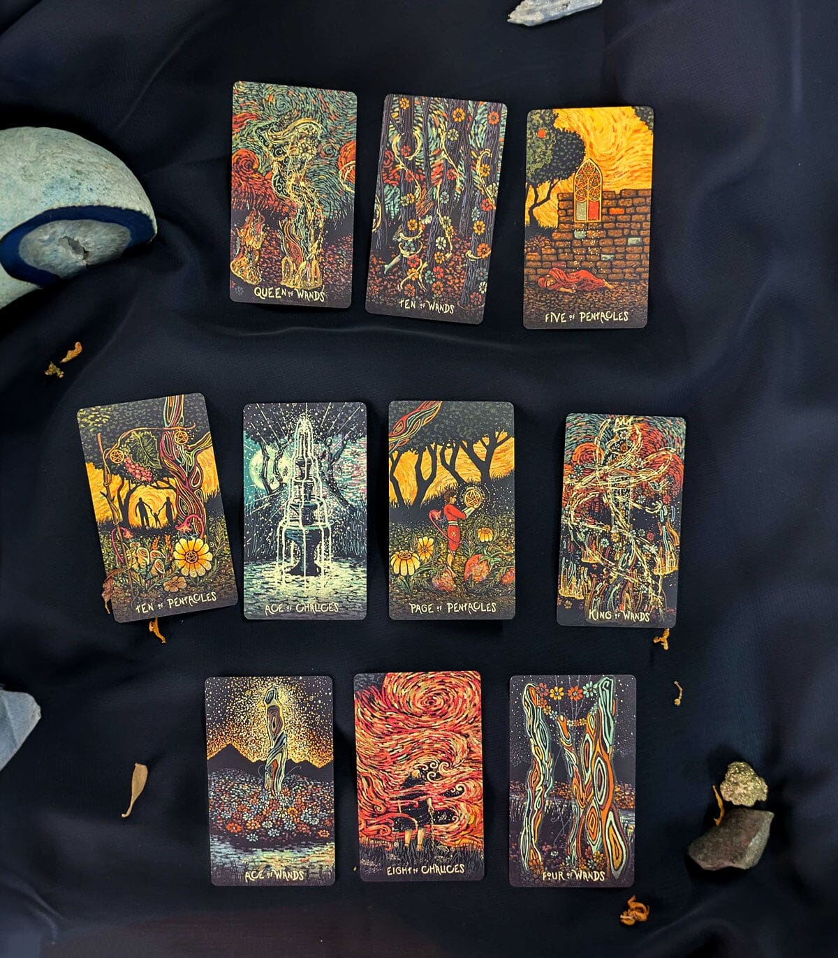 Deck of Little Prisma Visions by Prisma Visions featuring colorful, artistic card designs arranged in a fan.