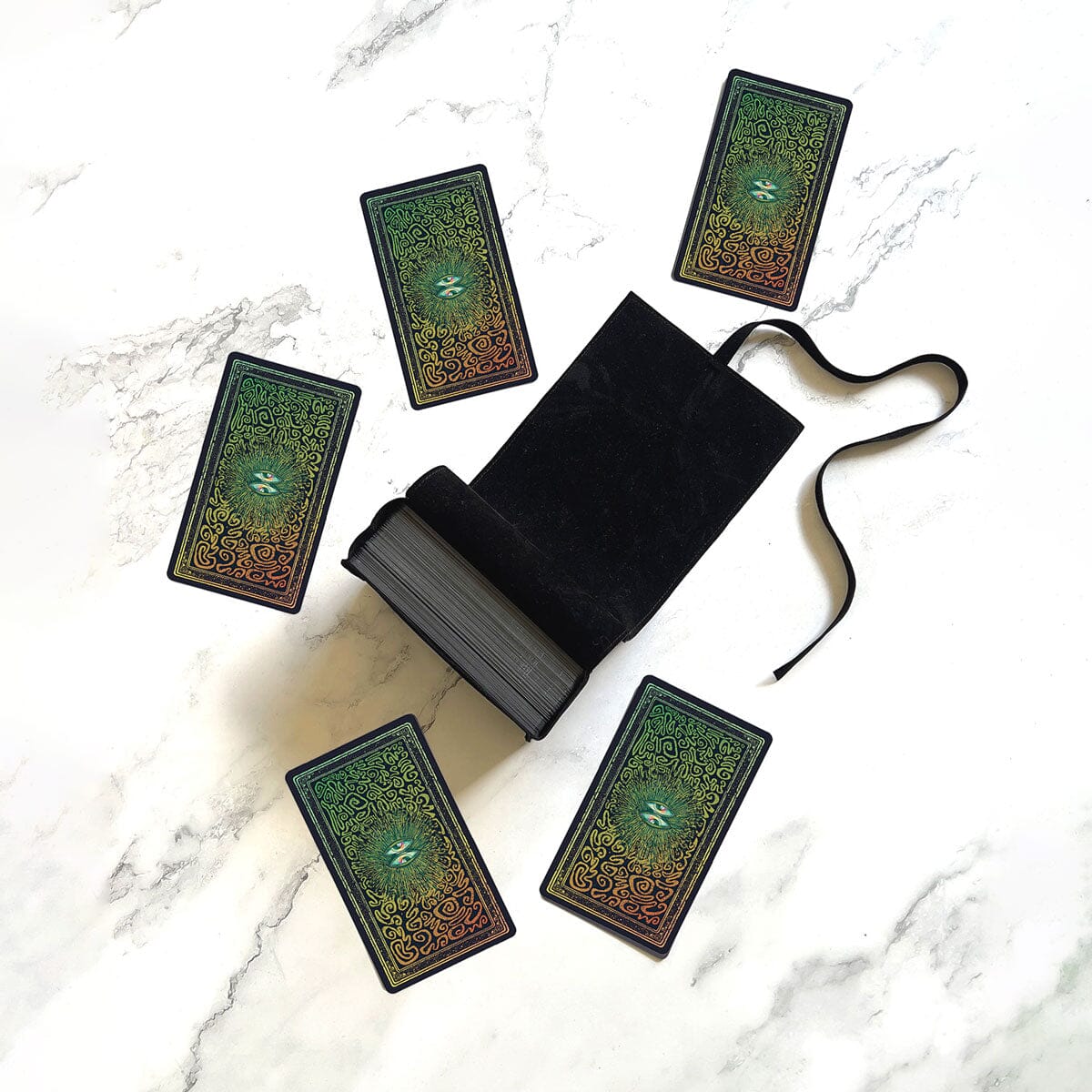 Prisma Visions Mirra Visions Satchel deck featuring colorful, artistic card illustrations in a modern deck design.