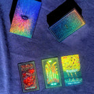 Illuminated Prisma Visions Tarot deck featuring vibrant, illuminated artwork for the 10th Anniversary Edition by Prisma Visions.