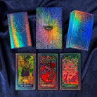 Illuminated Prisma Visions Tarot deck featuring illuminated artwork from the 10th Anniversary Edition by Prisma Visions.