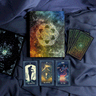 Prisma Visions Mirra Visions Lenticular Tarot and Oracle Deck, featuring vibrant, holographic-style card designs in a deck.