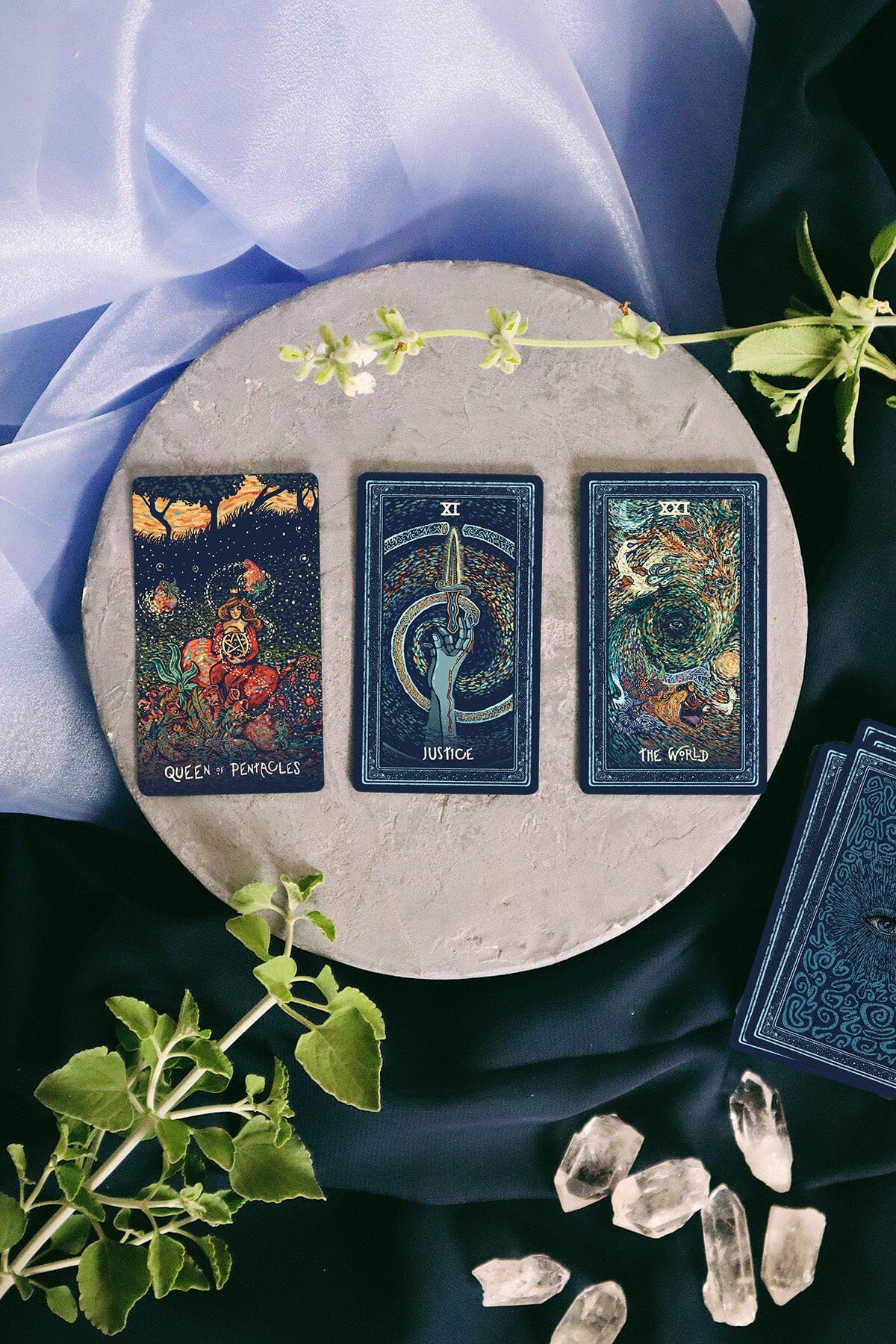 Prisma Visions Tarot deck, Seventh Edition, featuring vibrant, surreal artwork on traditional tarot cards.