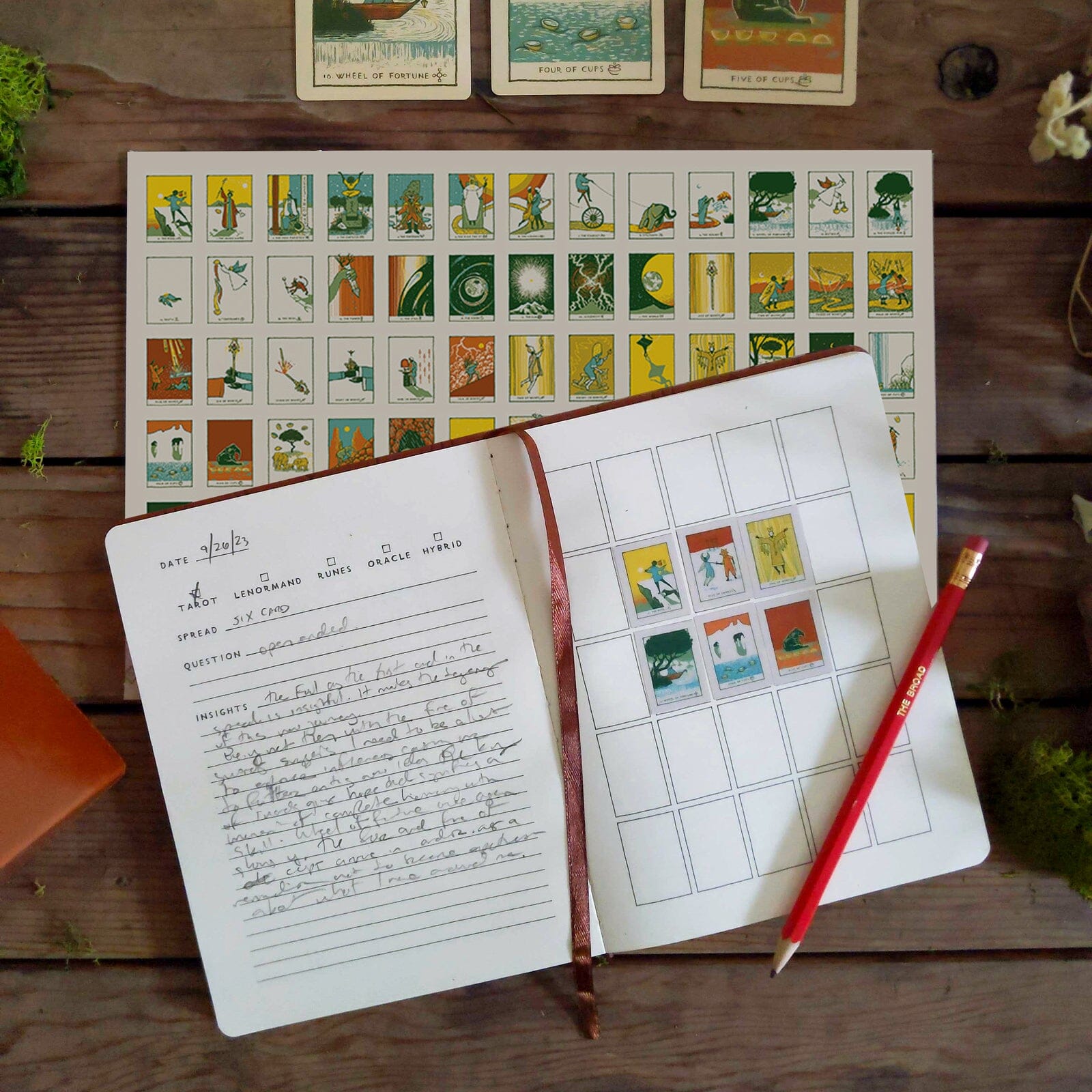 Green Glyphs Divination Diary journal by Prisma Visions with mystical glyph cover design and lined pages for daily reflections.