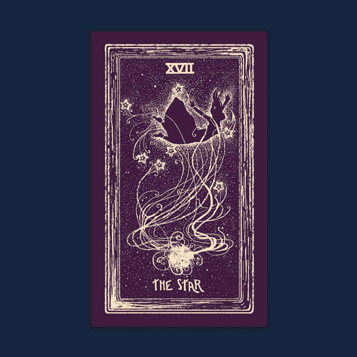 Cream-colored Prisma Visions The Star Tarot print, 12x20 inches, featuring the iconic star symbol from Light Visions Tarot deck.
