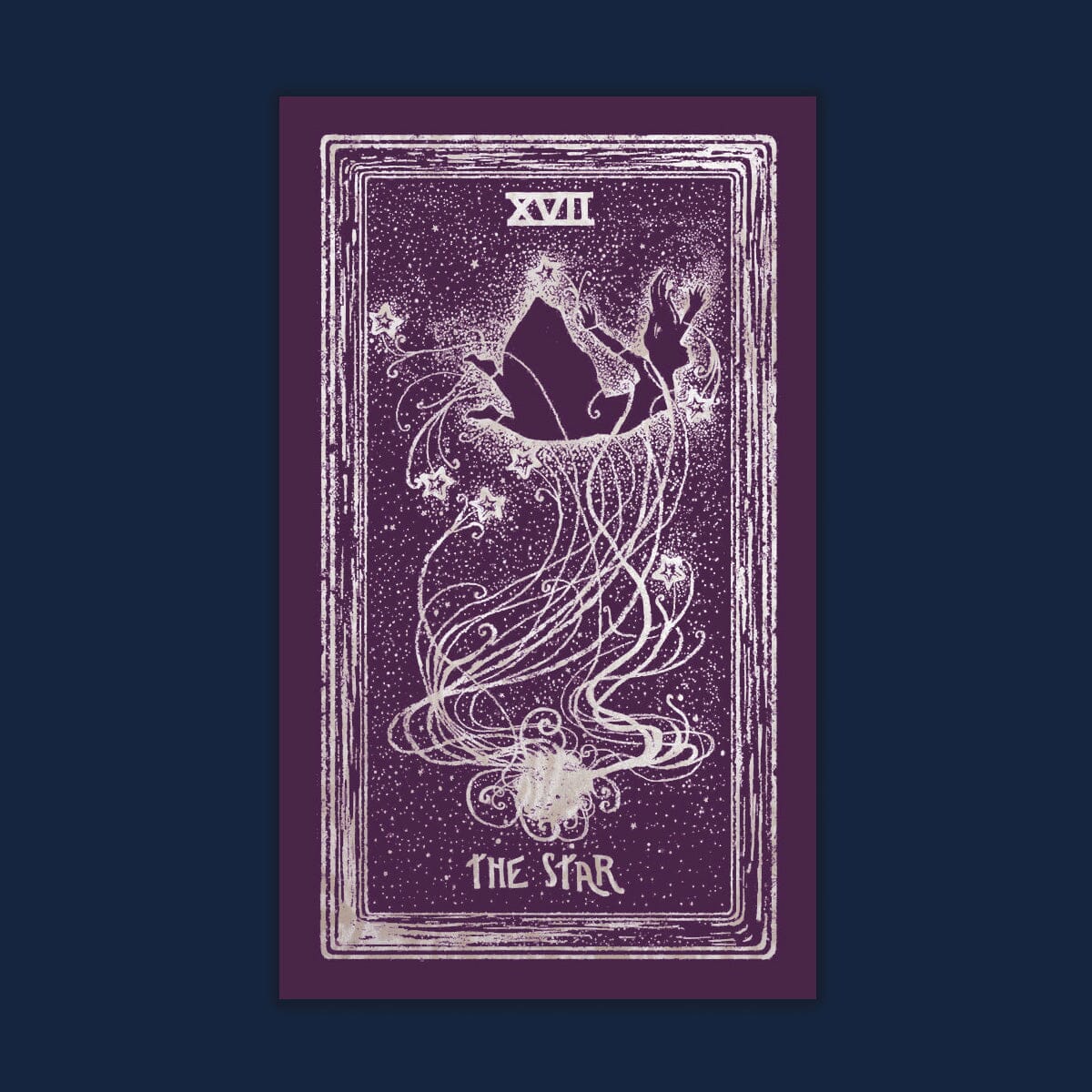 Cream-colored Prisma Visions Tarot print titled "The Star" featuring celestial imagery, 12x20 inches, art print only.