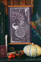Prisma Visions Wheel of Fortune Light Visions tarot print on cream paper, 12x20 inches, featuring detailed tarot design.
