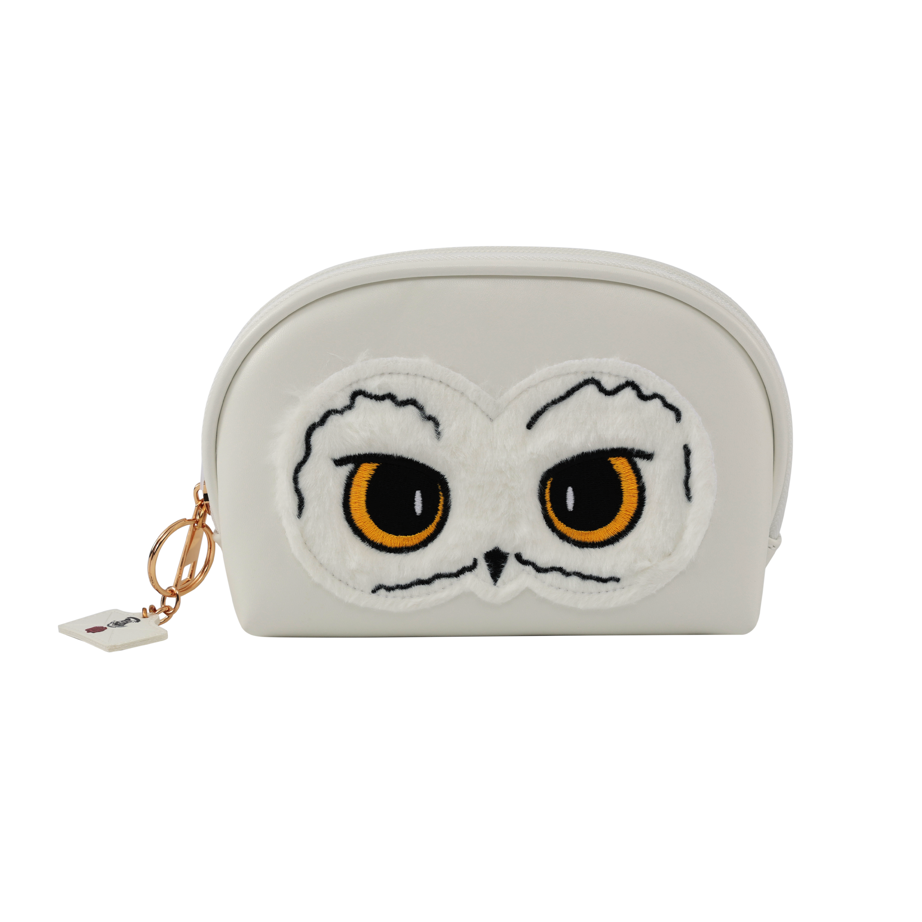 Harry Potter Hedwig™ makeup bag by Profusion Cosmetics, festive holiday accessories featuring owl design and zipper closure.