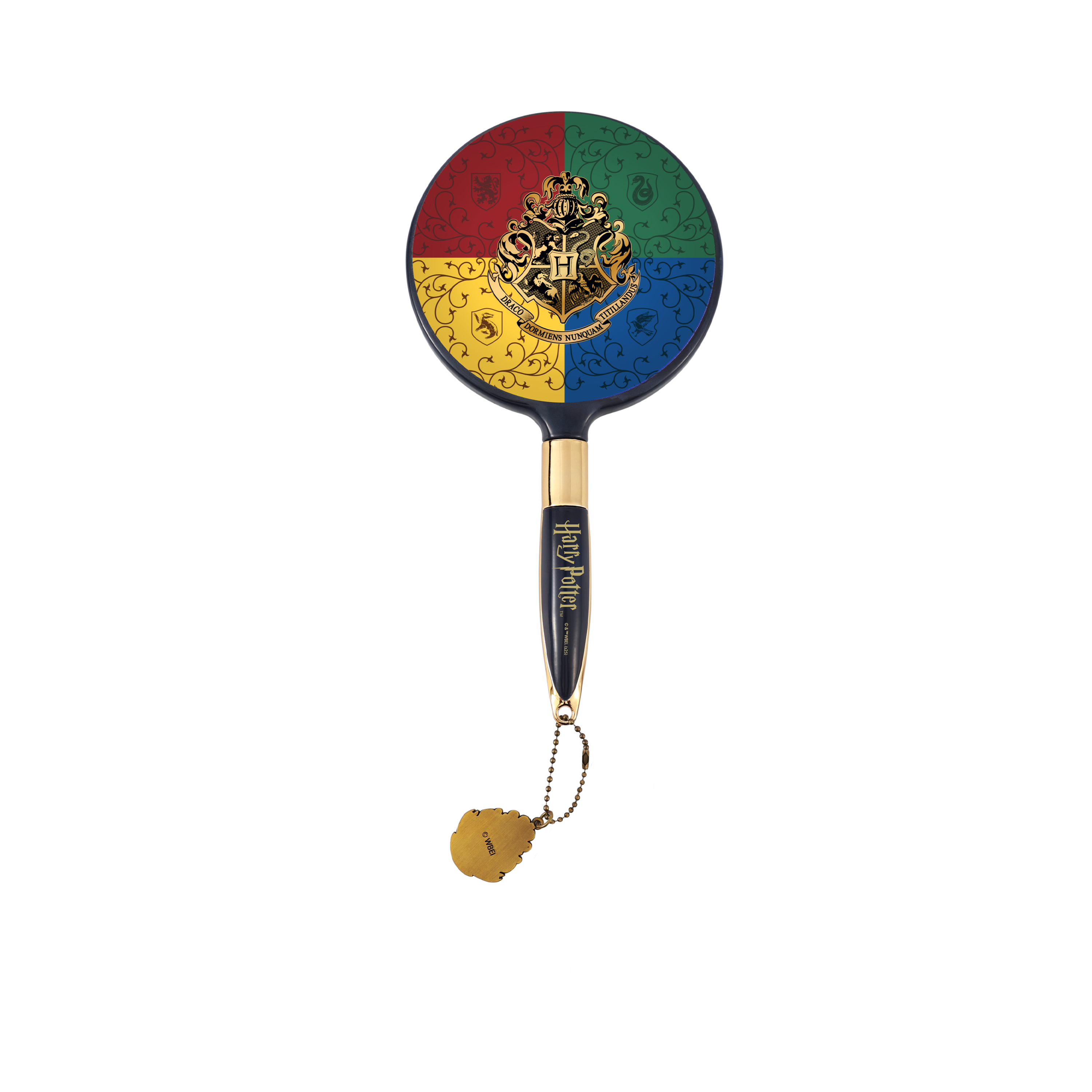Harry Potter Hogwarts House Pride handheld mirror by Profusion Cosmetics featuring house crest design and reflective surface.