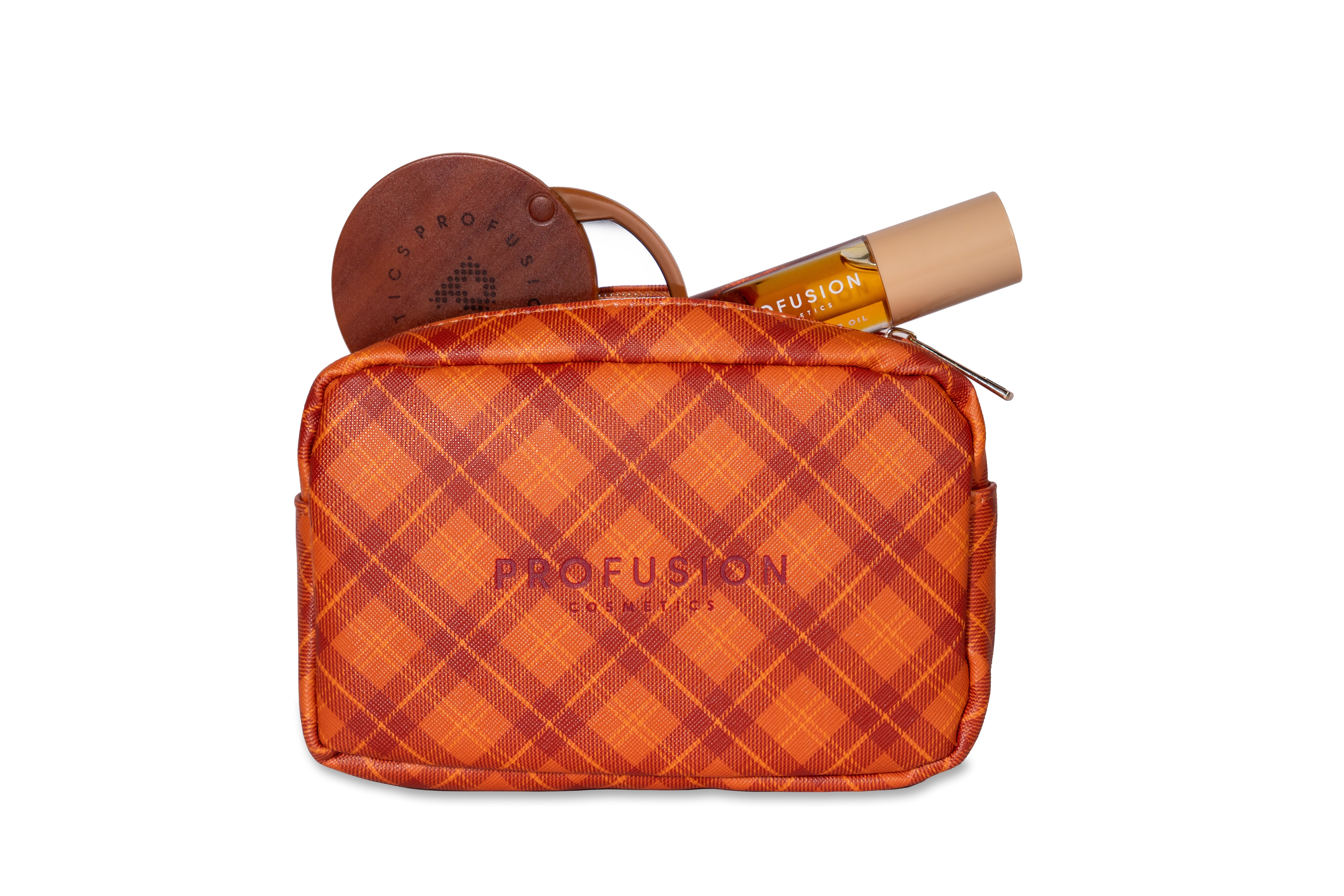 Pumpkin Spice accessories from Profusion Cosmetics, featuring warm-toned makeup tools and beauty essentials for fall-inspired looks.