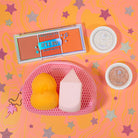 Profusion Cosmetics It's a Vibe Admit One 3-Shade Blush Palette with pink, peach, and mauve blushes for a natural glow.