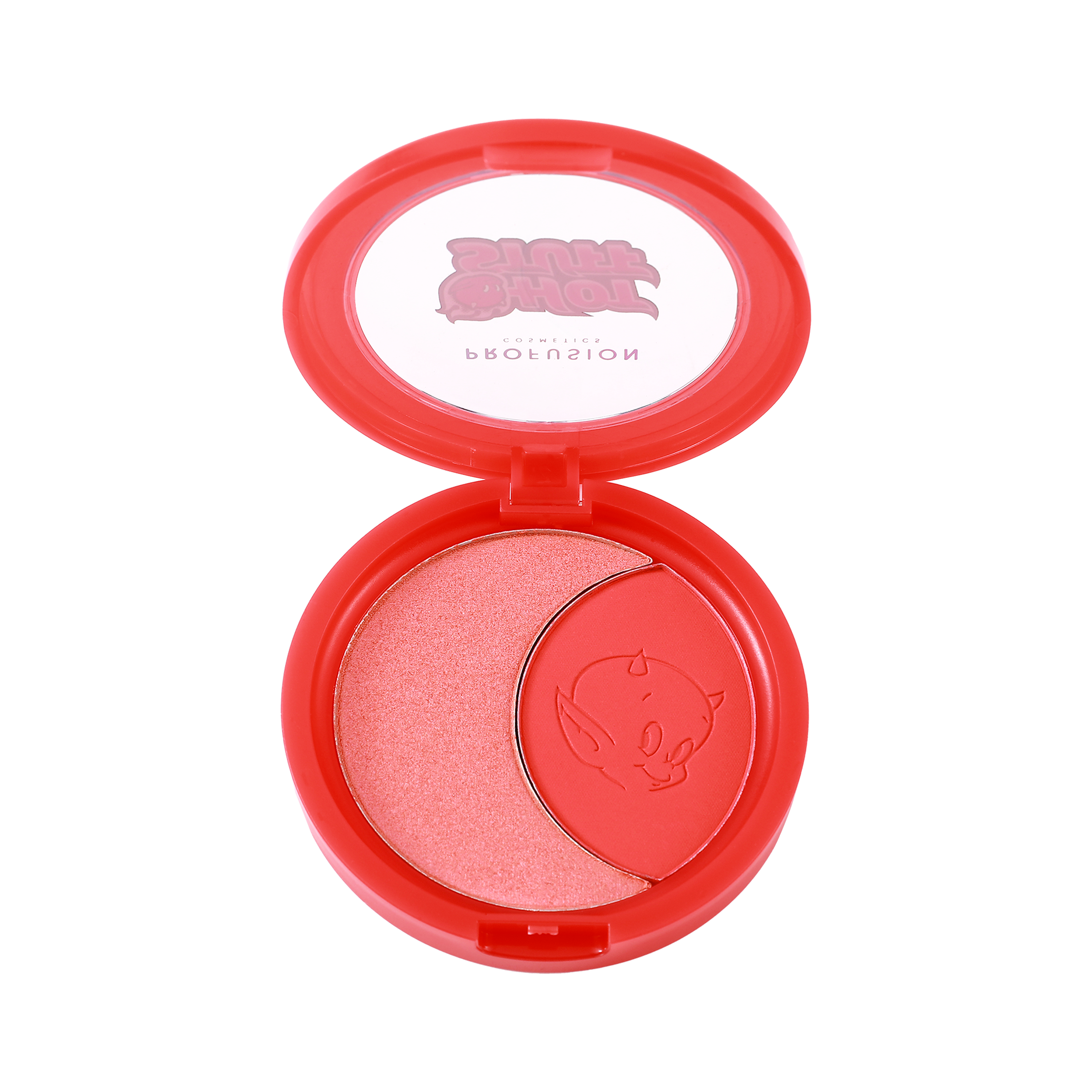 Profusion Cosmetics Turn Up The Heat soft matte and shimmer blush duo, showcasing two blendable blush shades in a compact.