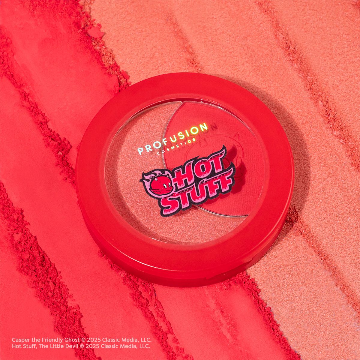 Profusion Cosmetics Turn Up The Heat Soft Matte & Shimmer Blush Duo with two blush shades in a sleek compact.