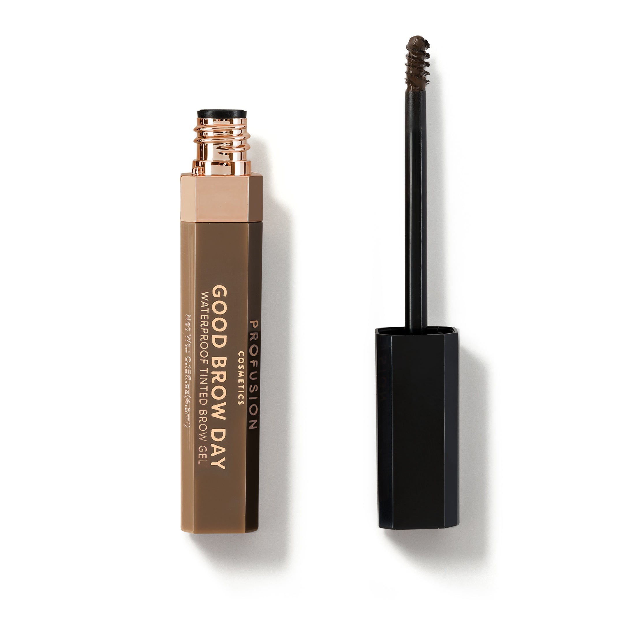 Blonde waterproof tinted brow gel by Profusion Cosmetics for defined, natural-looking brows with a glossy finish.