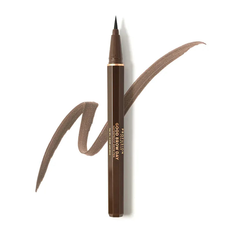 Profusion Cosmetics waterproof brow pen in soft brown, designed for precise eyebrow filling and natural-looking brows.