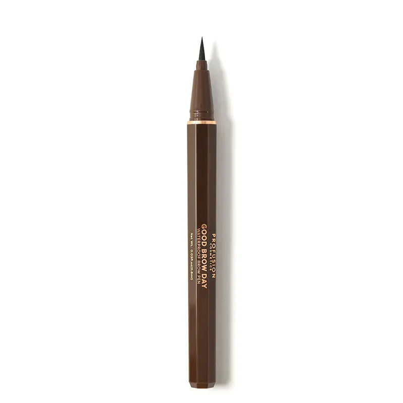 Profusion Cosmetics waterproof brow pen in soft brown for natural, defined eyebrows with precise application.