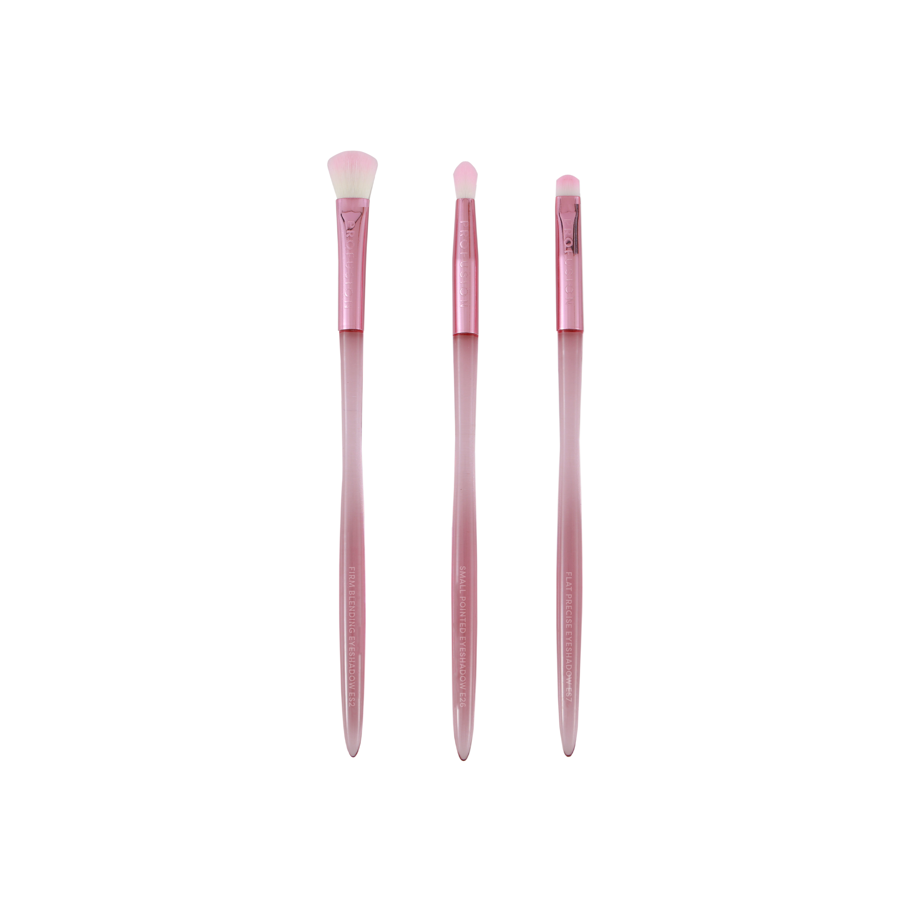 Profusion Cosmetics Eye Essentials 3-piece eye brush set with soft, versatile brushes for eye makeup application.
