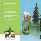 Profusion Cosmetics Peanuts Holiday Merry & Bright brush set with case, featuring colorful makeup brushes for festive looks.