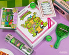 Profusion Cosmetics Teenage Mutant Ninja Turtles bundle set with box, featuring colorful makeup products and TMNT themed packaging.