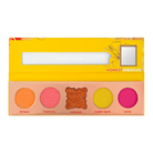 Colorful eyeshadow palette from Profusion Cosmetics' Blooming Hues Collection, featuring vibrant shades and floral-inspired packaging.