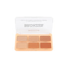Profusion Cosmetics bronzer face palette with six shades, featuring a variety of warm-toned powders for bronzing and contouring.