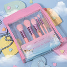 Profusion Cosmetics Dear Cupid Struck By Love 5-piece face and eye brush set with soft handles and various brush heads.