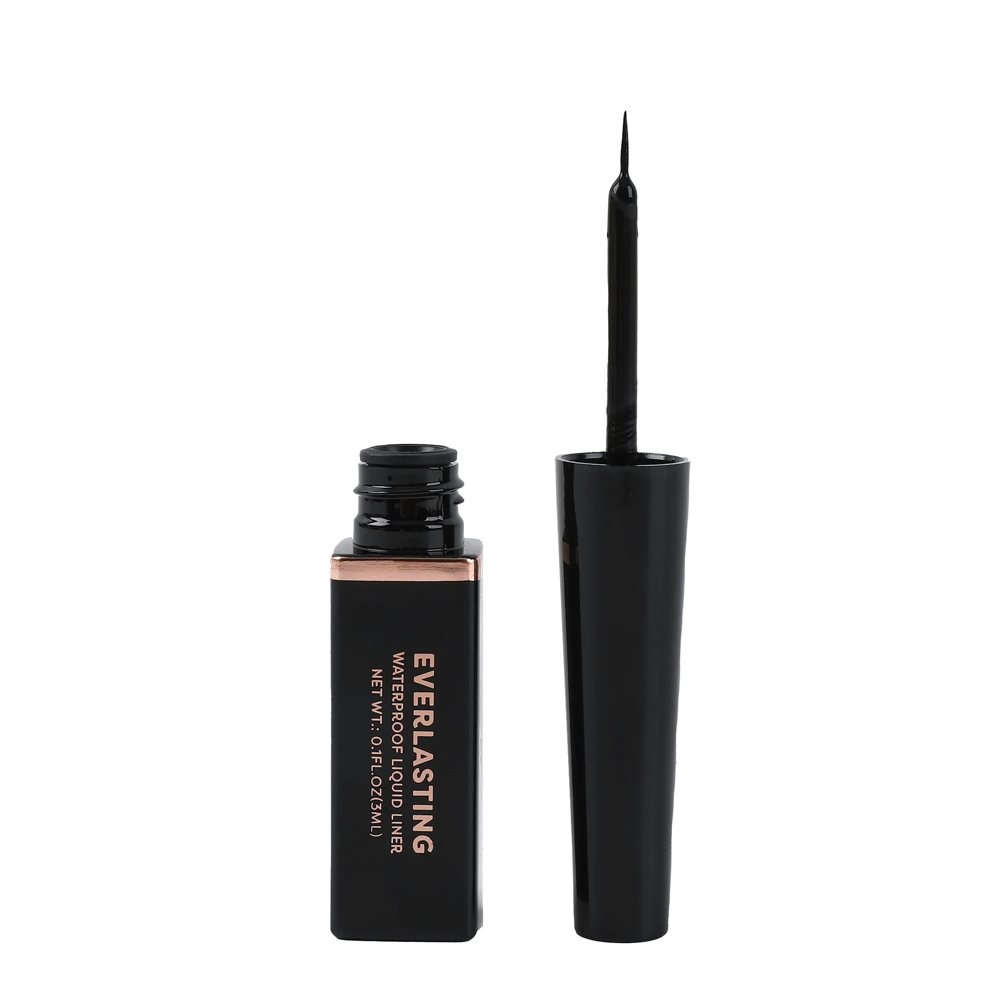 Profusion Cosmetics Everlasting waterproof black liquid liner with precise applicator and sleek finish.