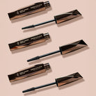 Black faux lashes and lengthening volumizing mascara from Profusion Cosmetics, showcasing the product's applicator and lash enhancement.