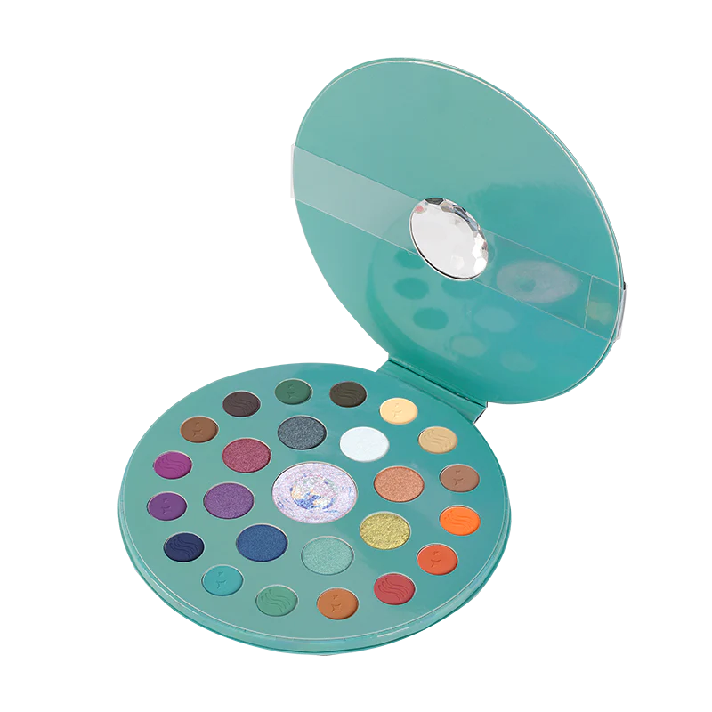 Profusion Cosmetics Metachrome 25-shade palette featuring vibrant, colorful eyeshadows in a sleek compact.