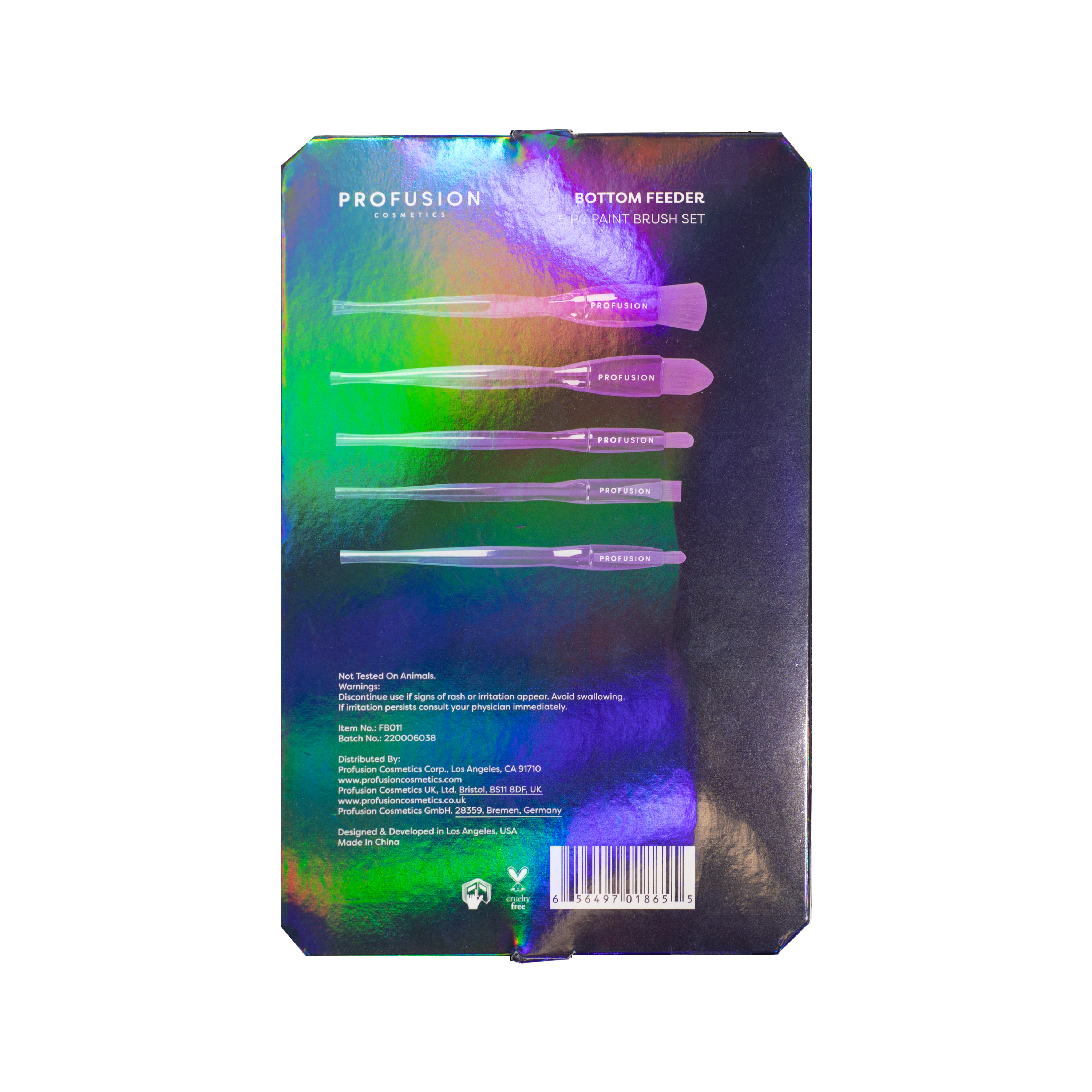 Sea Witch Eye and Face Brush Set by Profusion Cosmetics, featuring various makeup brushes with black handles and soft bristles.