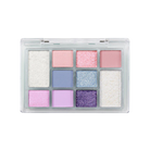 Open Profusion Cosmetics 10 Shade Eye Palette with colorful eyeshadow pans arranged in a sleek compact.